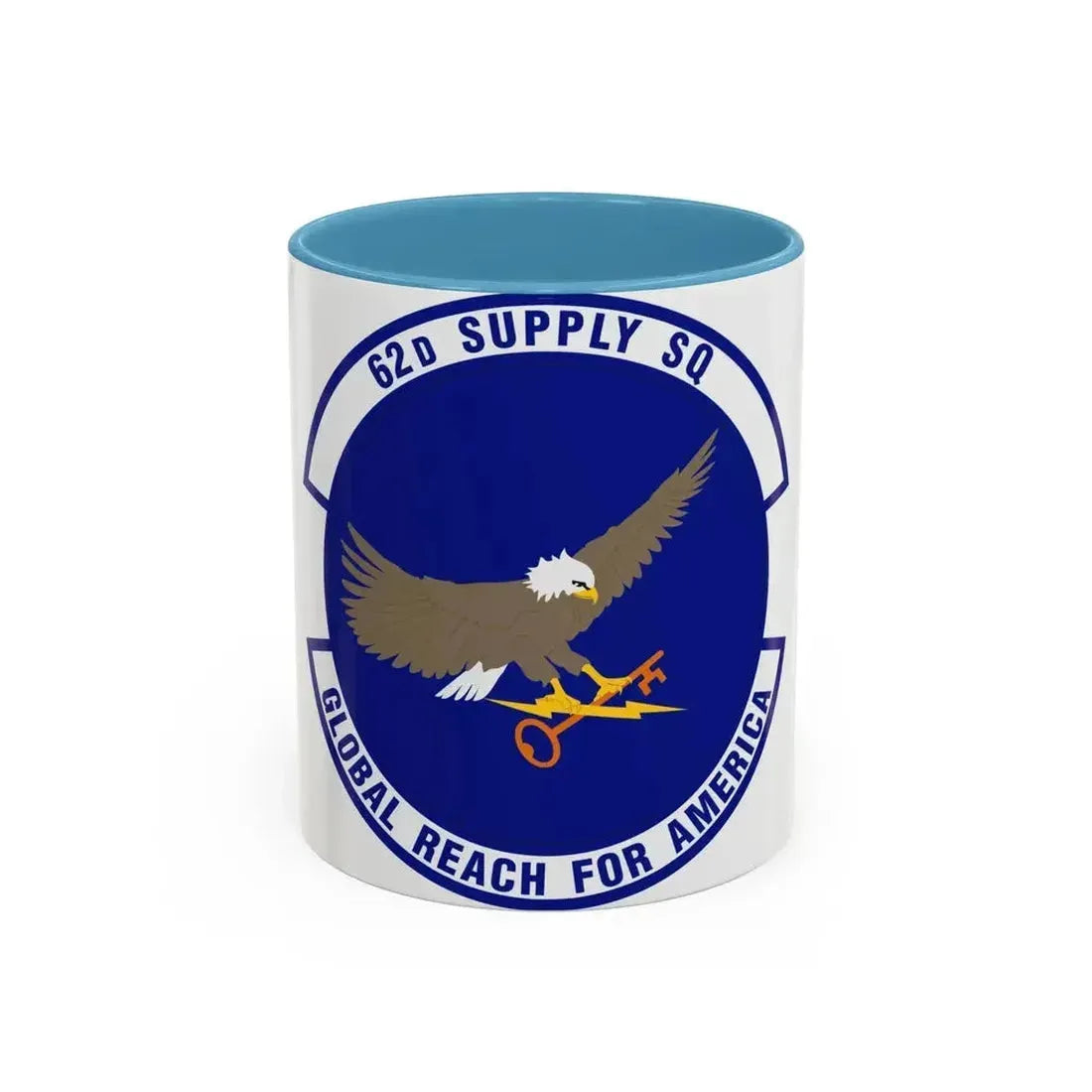 62d Supply Squadron (U.S. Air Force) Accent Coffee Mug 11oz Light Blue - Go Mug Yourself