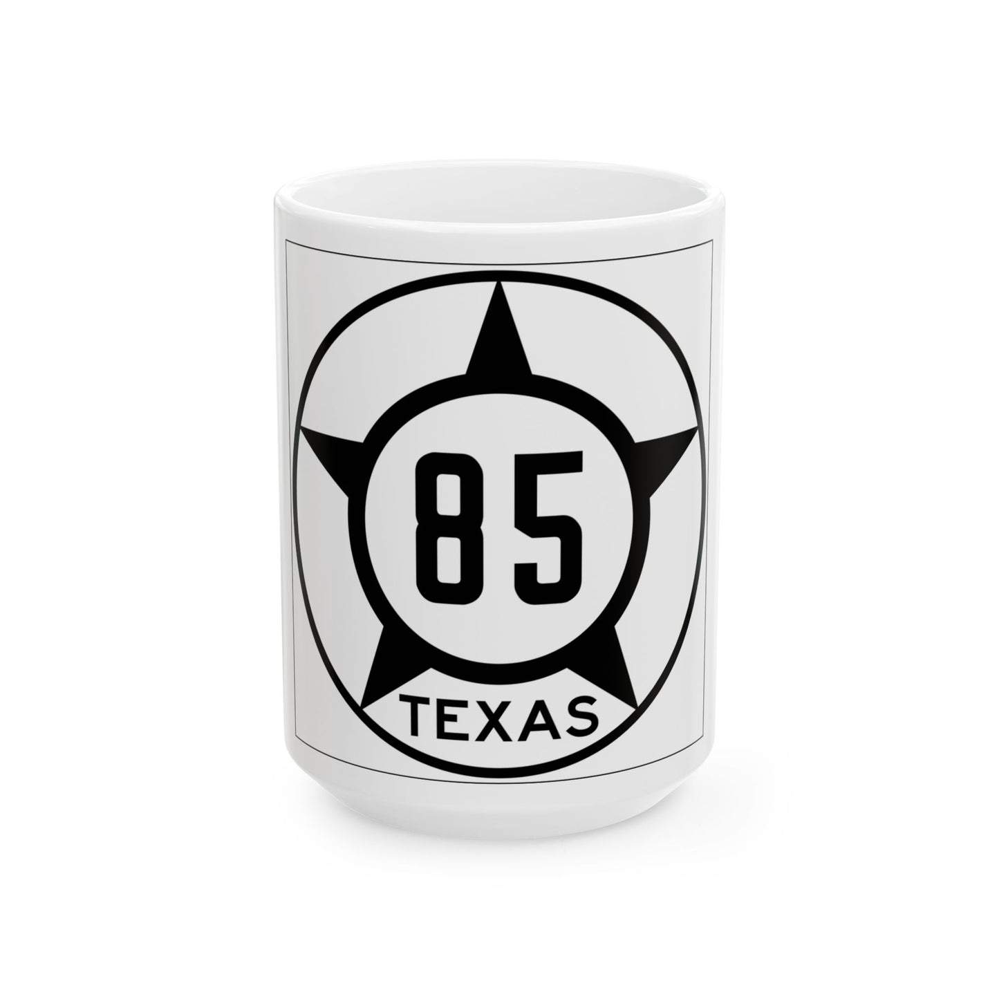 Old Texas 85 (Texas) (Road Sign) White Coffee Mug