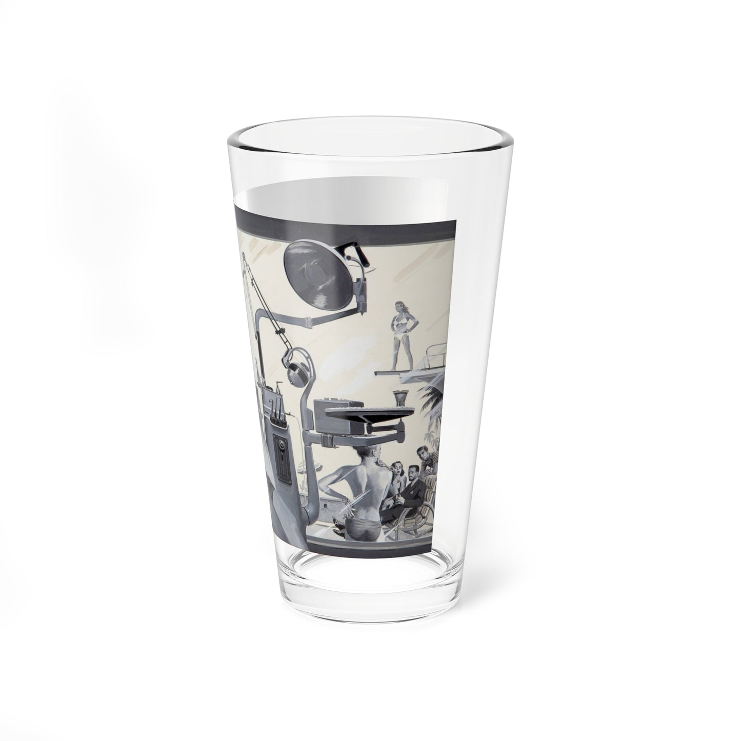 Love at the Dentist's Office, Men's Magazine Illustration - Pint Glass 16oz