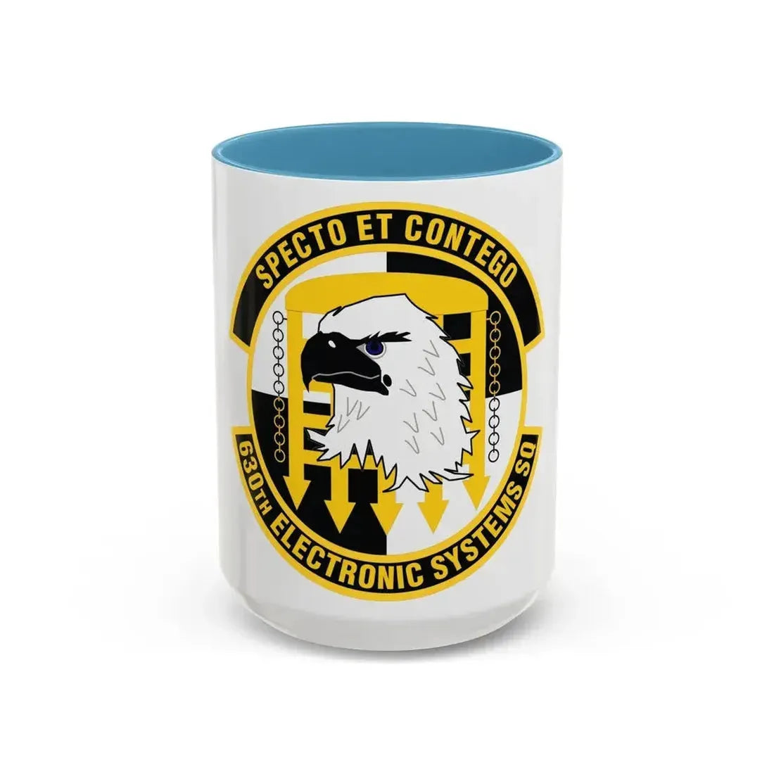 630th Electronic Systems Squadron (U.S. Air Force) Accent Coffee Mug 15oz Light Blue - Go Mug Yourself