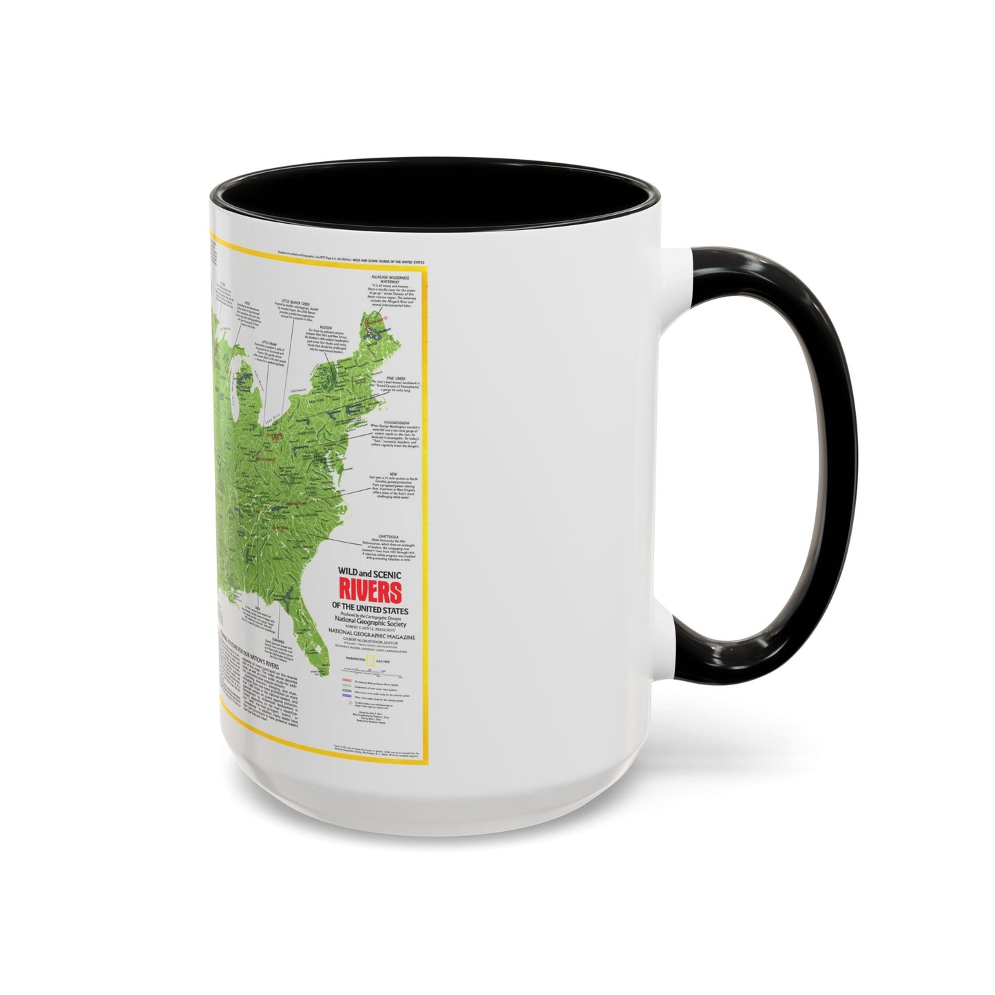 USA - Wild and Scenic Rivers 1 (1977) (Map) Accent Coffee Mug