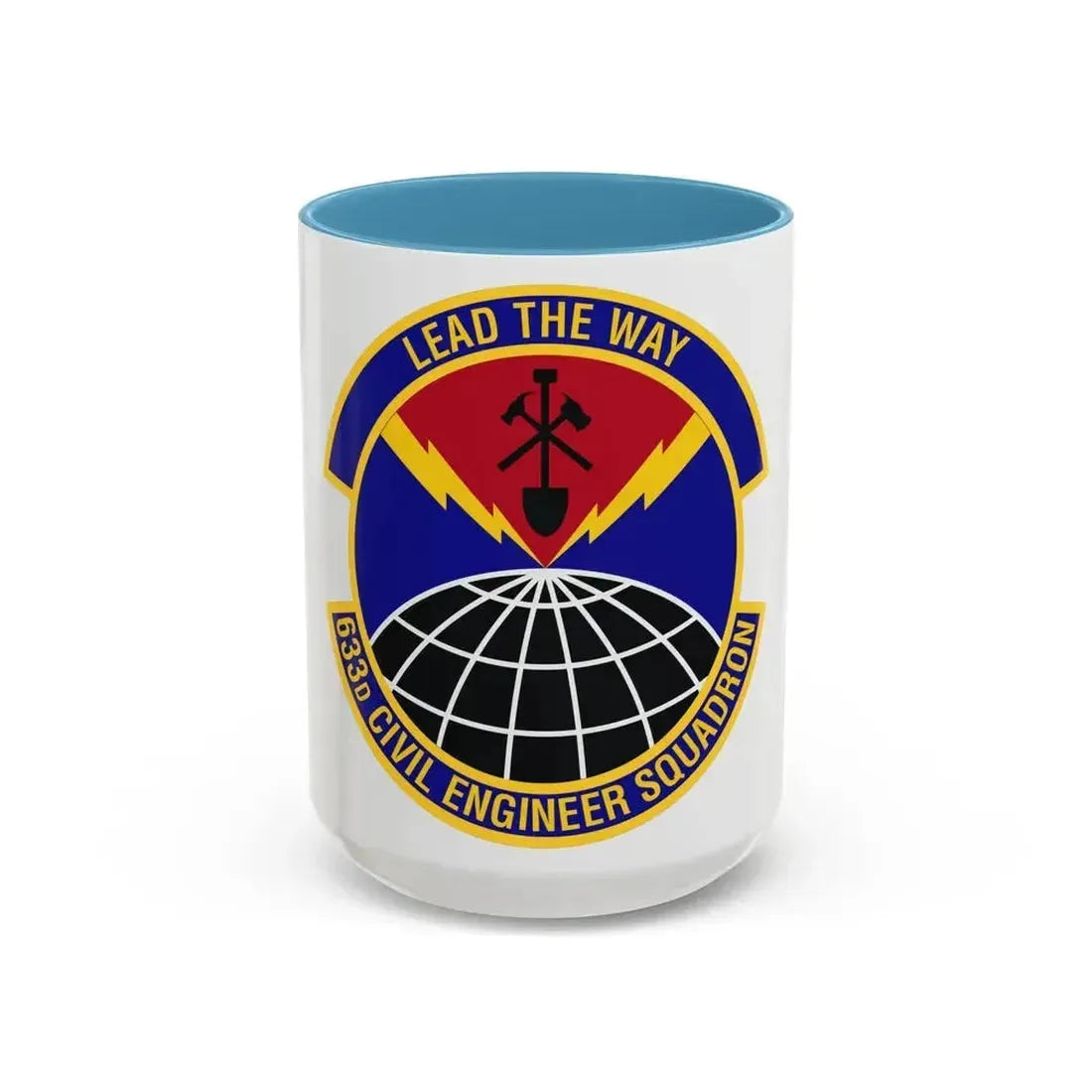 633d Civil Engineer Squadron (U.S. Air Force) Accent Coffee Mug 15oz Light Blue - Go Mug Yourself