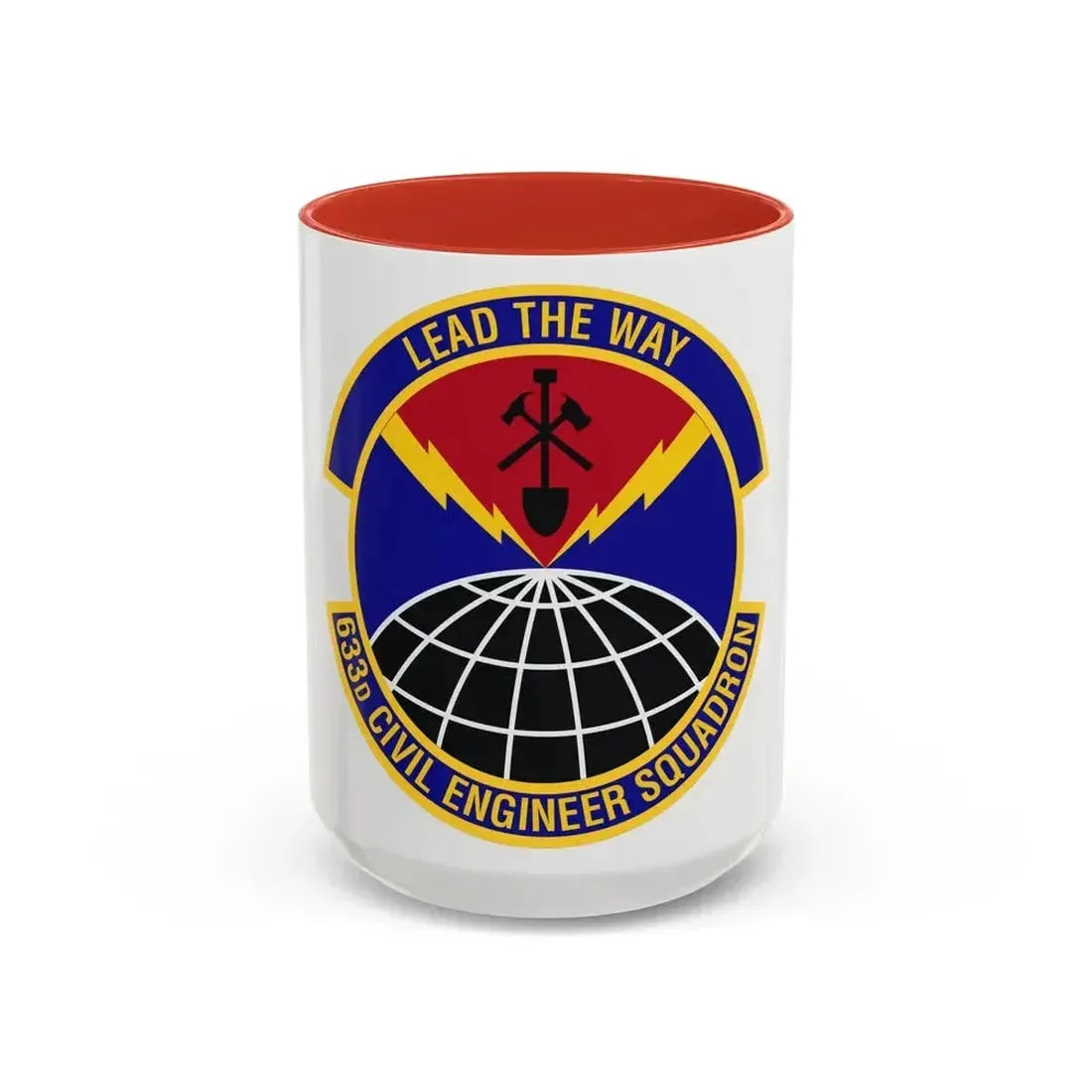 633d Civil Engineer Squadron (U.S. Air Force) Accent Coffee Mug 15oz Red - Go Mug Yourself