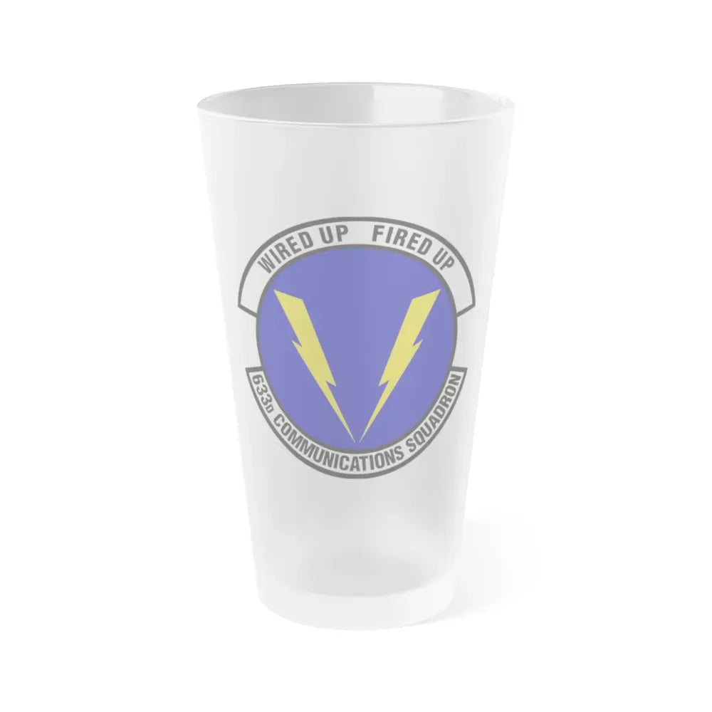 633d Communications Squadron (U.S. Air Force) Frosted Pint Glass 16oz Default Title - Go Mug Yourself