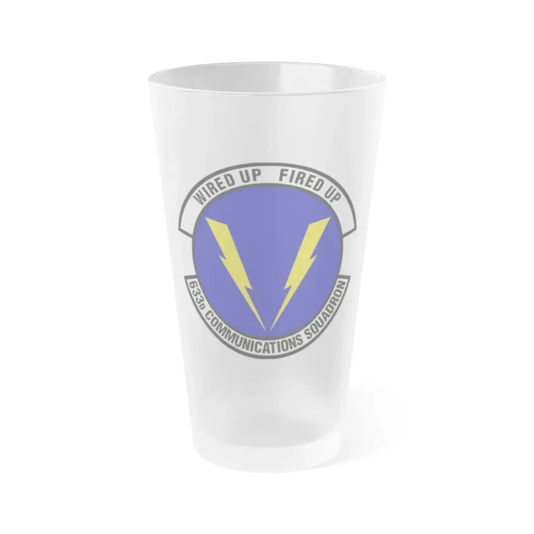 633d Communications Squadron (U.S. Air Force) Frosted Pint Glass 16oz Default Title - Go Mug Yourself