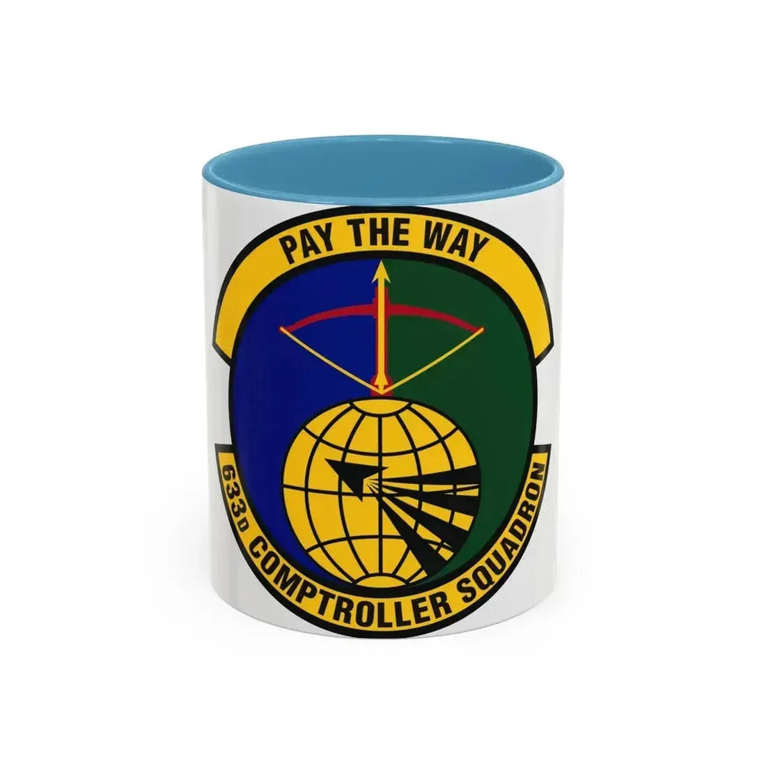 633d Comptroller Squadron (U.S. Air Force) Accent Coffee Mug 11oz Light Blue - Go Mug Yourself