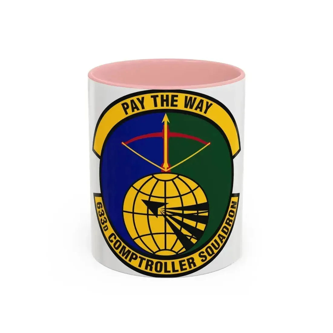 633d Comptroller Squadron (U.S. Air Force) Accent Coffee Mug 11oz Pink - Go Mug Yourself