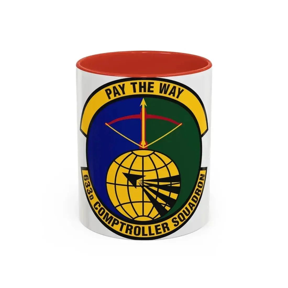 633d Comptroller Squadron (U.S. Air Force) Accent Coffee Mug 11oz Red - Go Mug Yourself