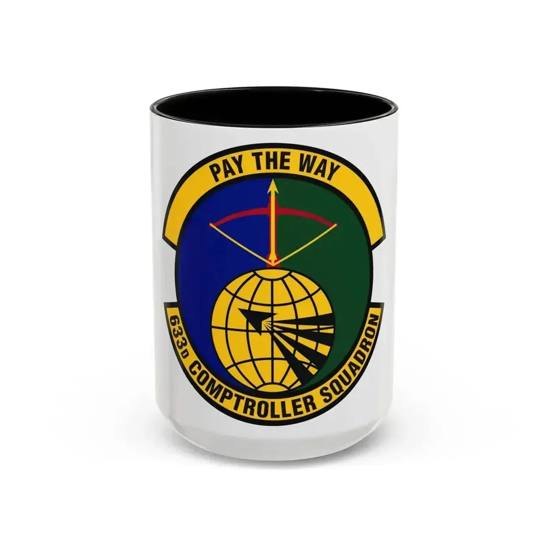 633d Comptroller Squadron (U.S. Air Force) Accent Coffee Mug 15oz Black - Go Mug Yourself