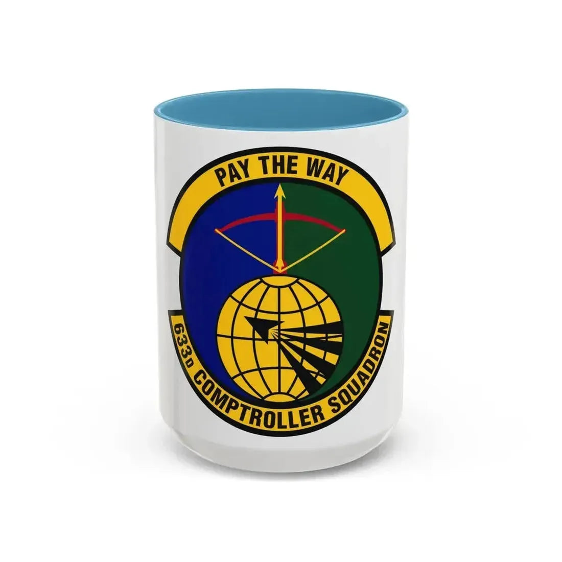 633d Comptroller Squadron (U.S. Air Force) Accent Coffee Mug 15oz Light Blue - Go Mug Yourself