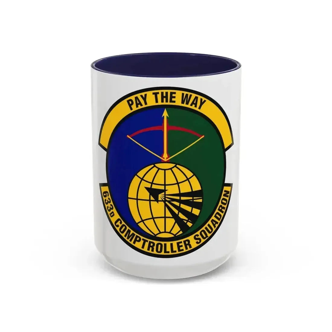633d Comptroller Squadron (U.S. Air Force) Accent Coffee Mug 15oz Navy - Go Mug Yourself