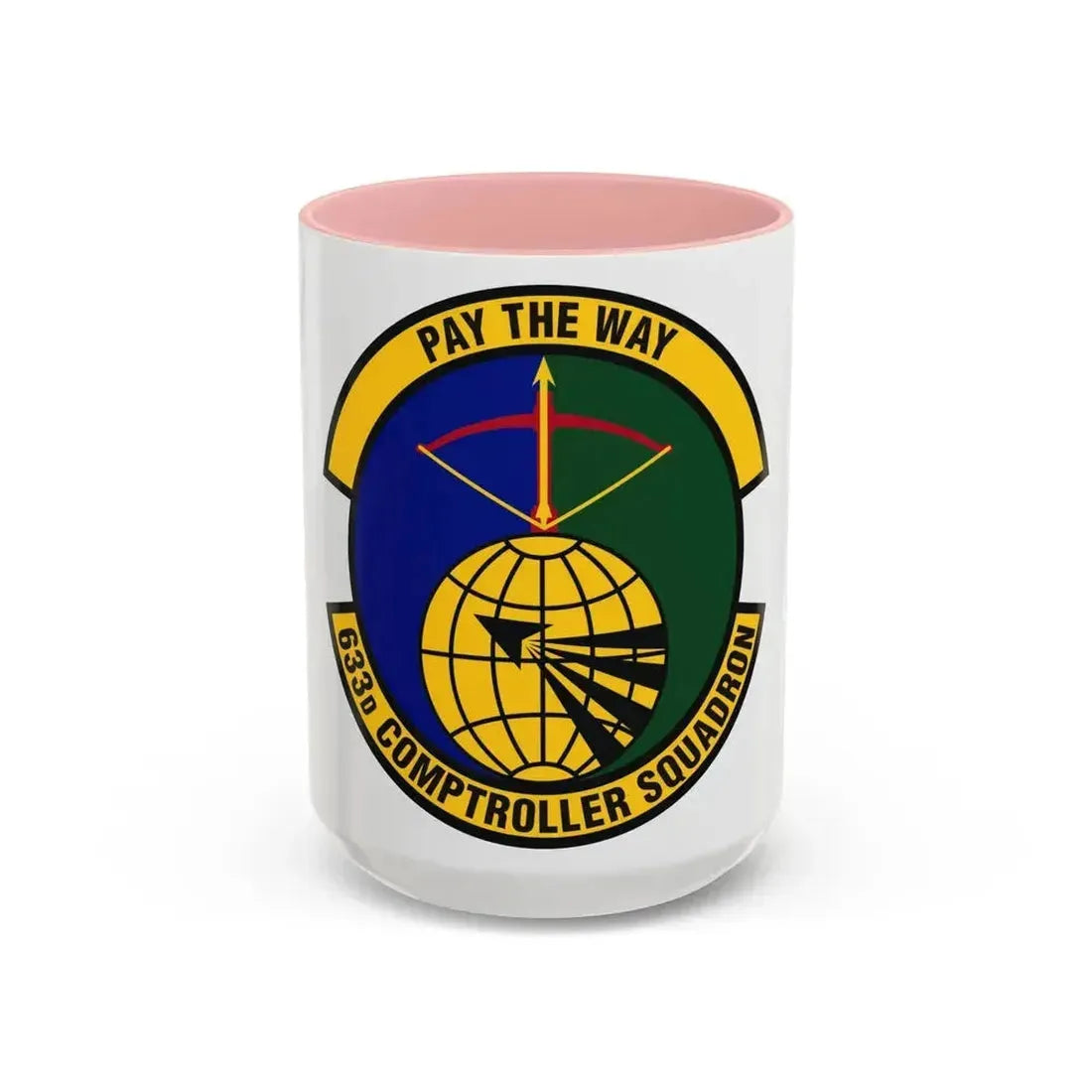 633d Comptroller Squadron (U.S. Air Force) Accent Coffee Mug 15oz Pink - Go Mug Yourself