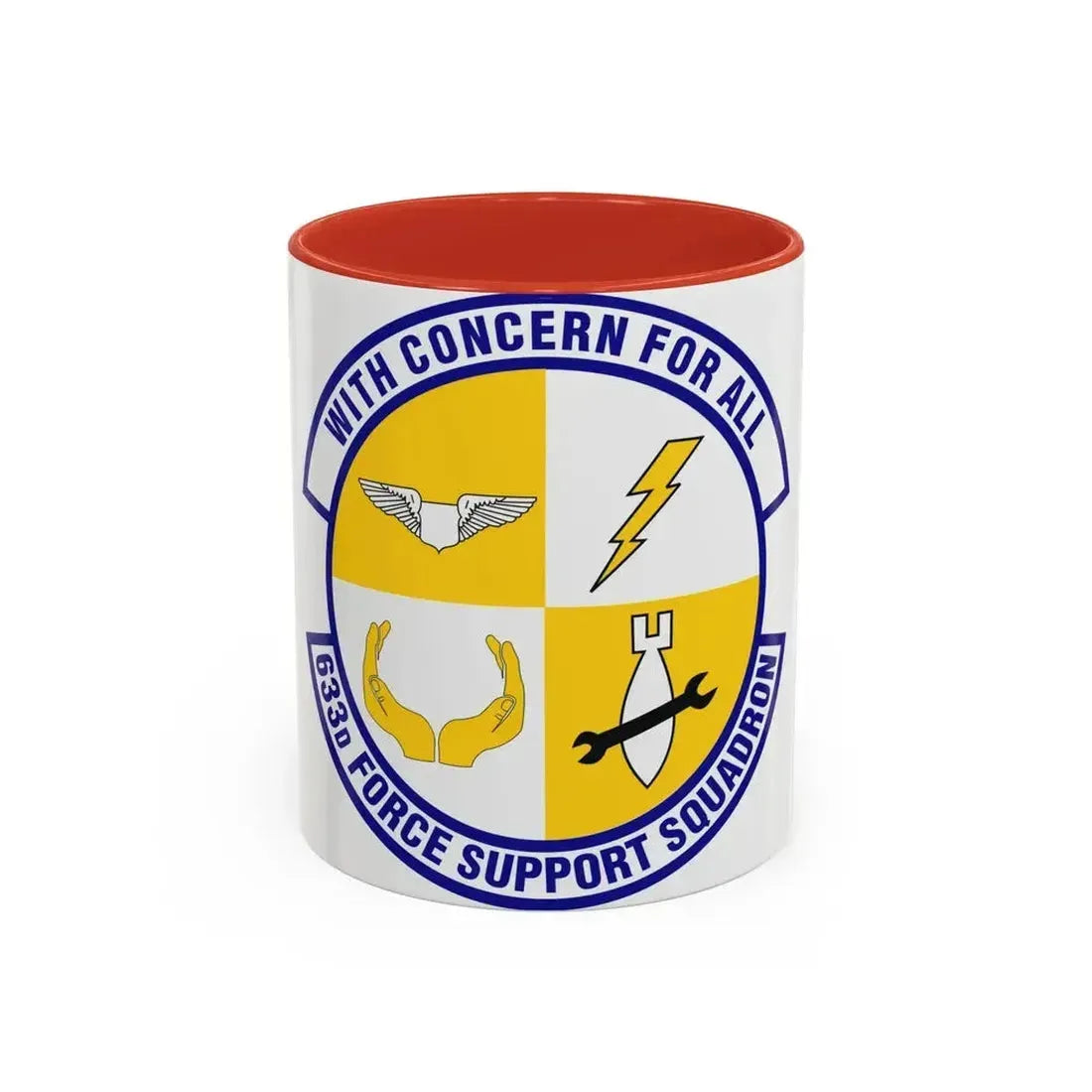 633d Force Support Squadron (U.S. Air Force) Accent Coffee Mug 11oz Red - Go Mug Yourself