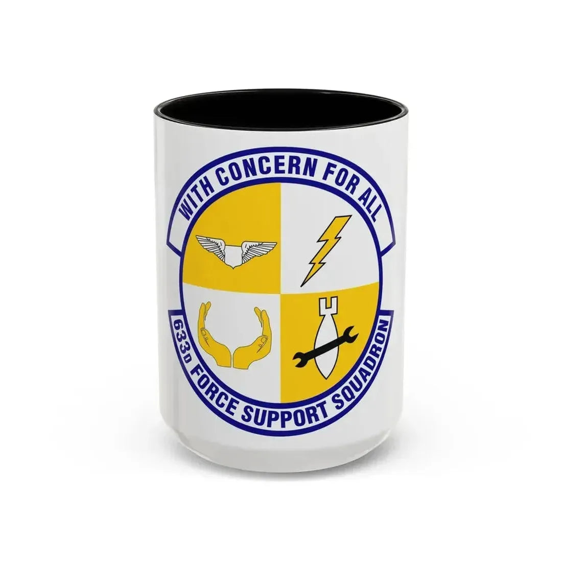 633d Force Support Squadron (U.S. Air Force) Accent Coffee Mug 15oz Black - Go Mug Yourself