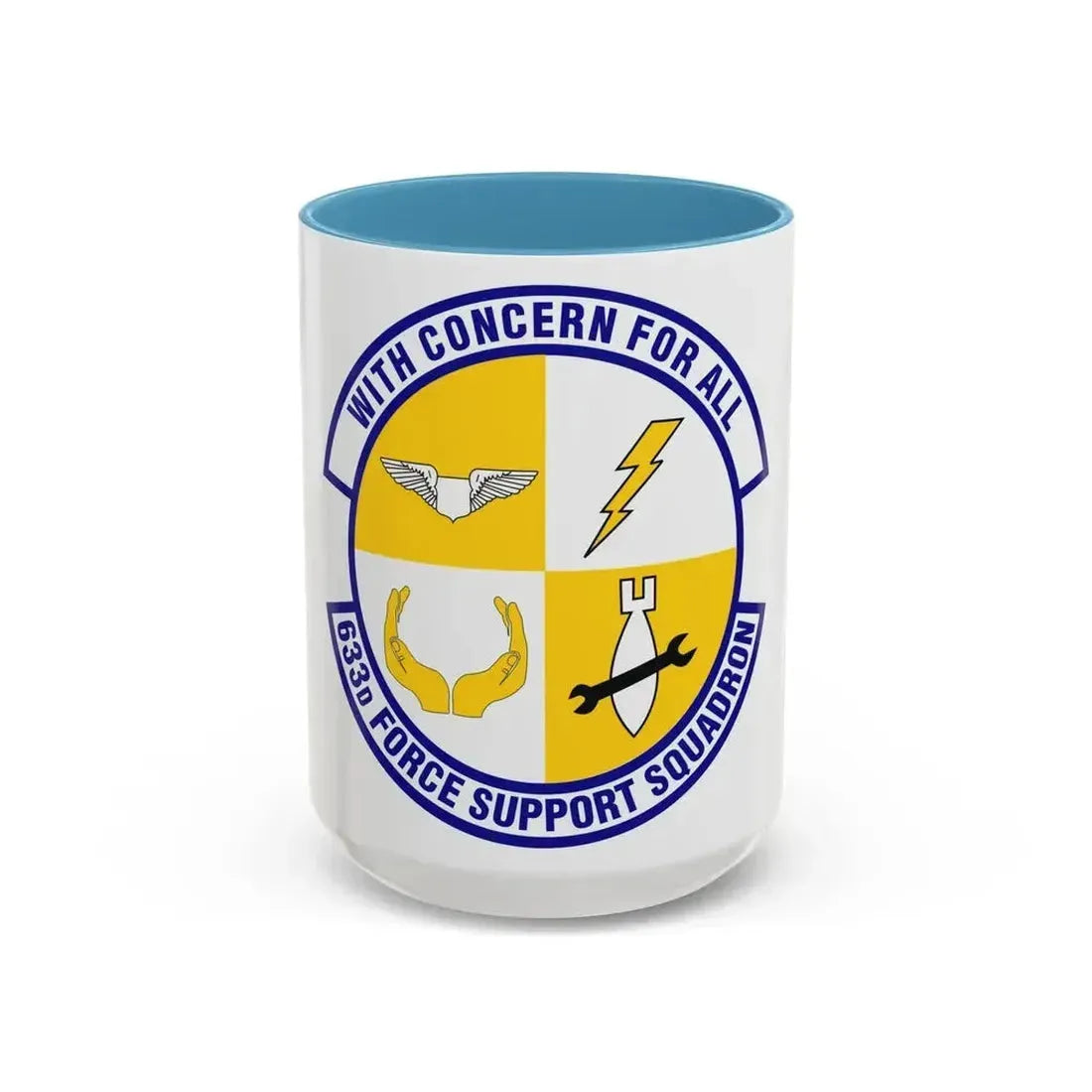 633d Force Support Squadron (U.S. Air Force) Accent Coffee Mug 15oz Light Blue - Go Mug Yourself