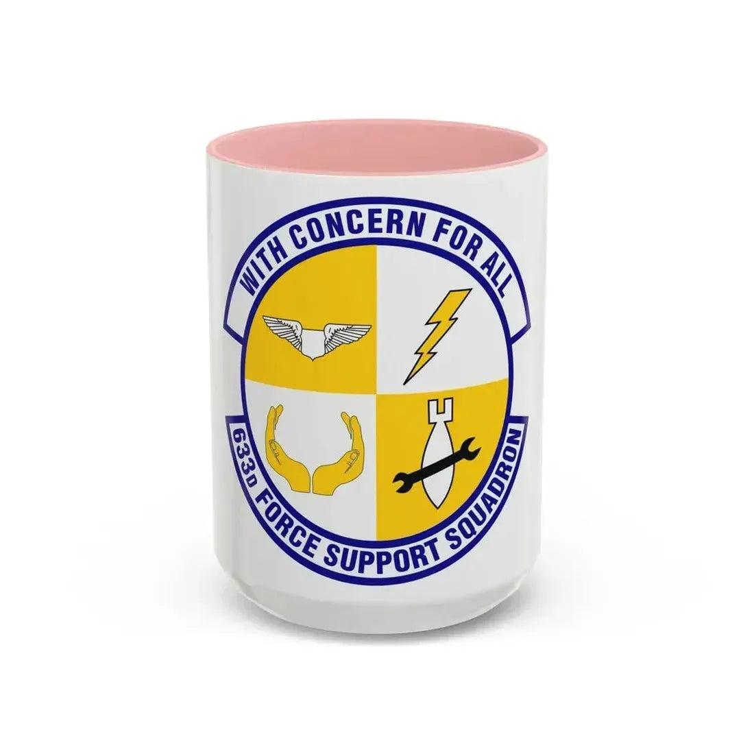 633d Force Support Squadron (U.S. Air Force) Accent Coffee Mug 15oz Pink - Go Mug Yourself