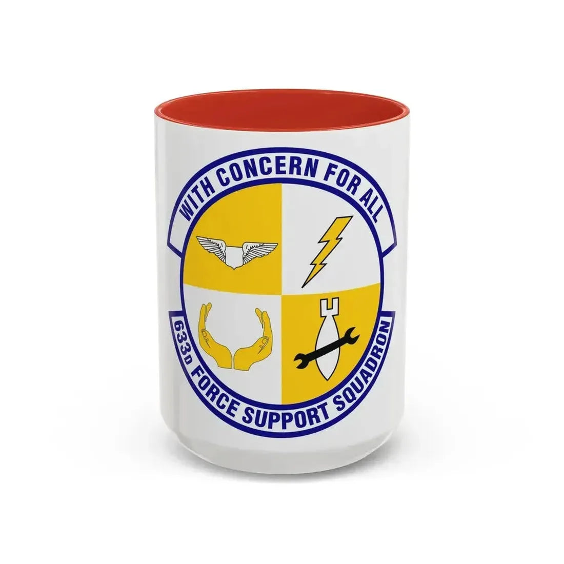 633d Force Support Squadron (U.S. Air Force) Accent Coffee Mug 15oz Red - Go Mug Yourself
