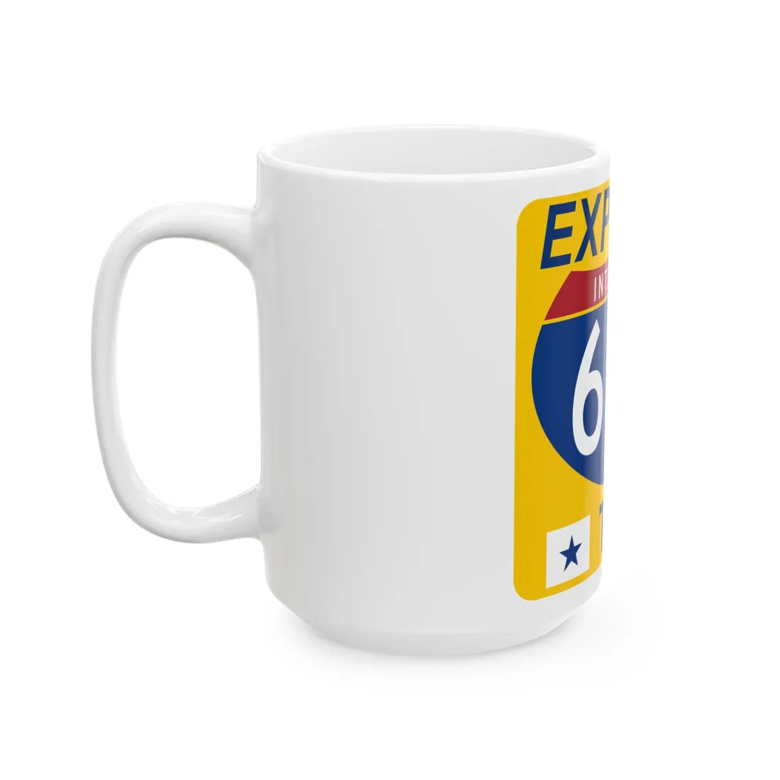 635 Express Lane free (Texas) (Road Sign) White Coffee Mug - Go Mug Yourself