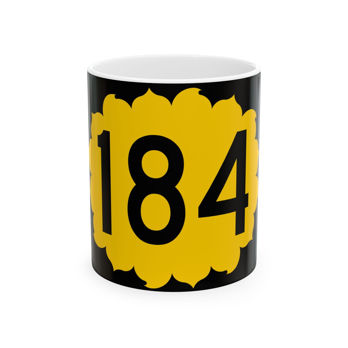 K-184 (Kansas) (Road Sign) White Coffee Mug