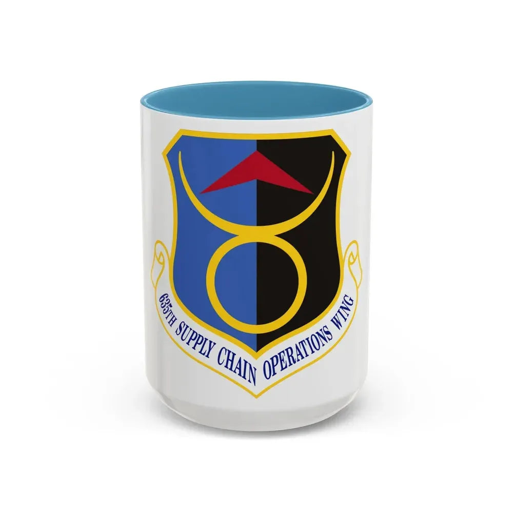 635th Supply Chain Operations Wing (U.S. Air Force) Accent Coffee Mug 15oz Light Blue - Go Mug Yourself
