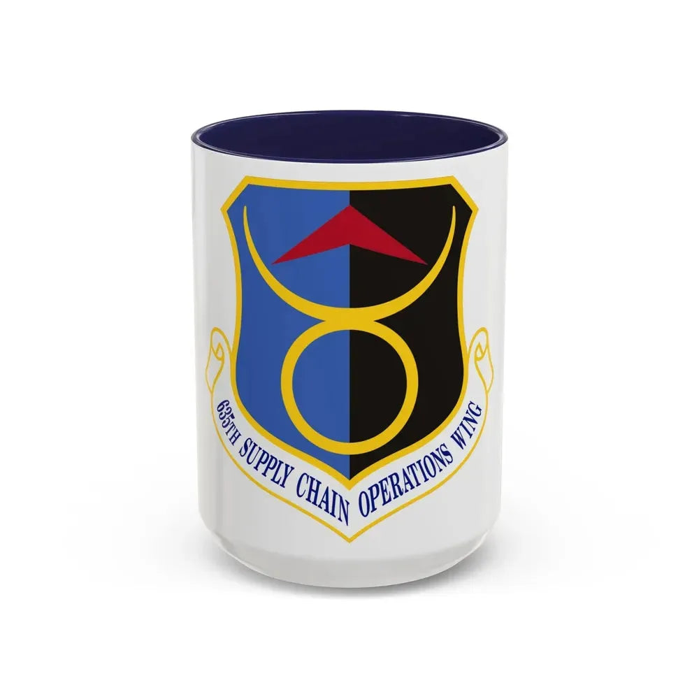 635th Supply Chain Operations Wing (U.S. Air Force) Accent Coffee Mug 15oz Navy - Go Mug Yourself