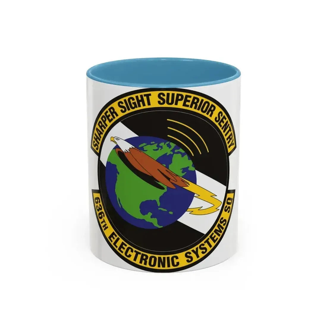 636th Electronic Systems Squadron (U.S. Air Force) Accent Coffee Mug 11oz Light Blue - Go Mug Yourself