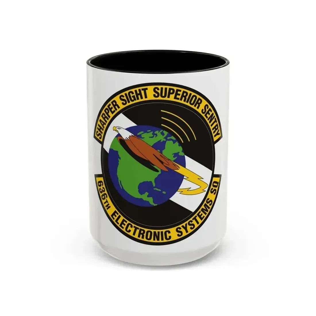 636th Electronic Systems Squadron (U.S. Air Force) Accent Coffee Mug 15oz Black - Go Mug Yourself