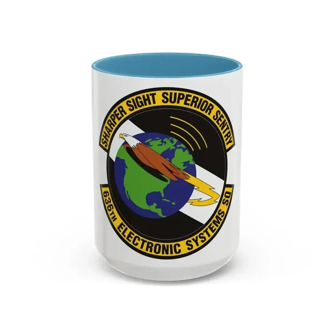 636th Electronic Systems Squadron (U.S. Air Force) Accent Coffee Mug 15oz Light Blue - Go Mug Yourself