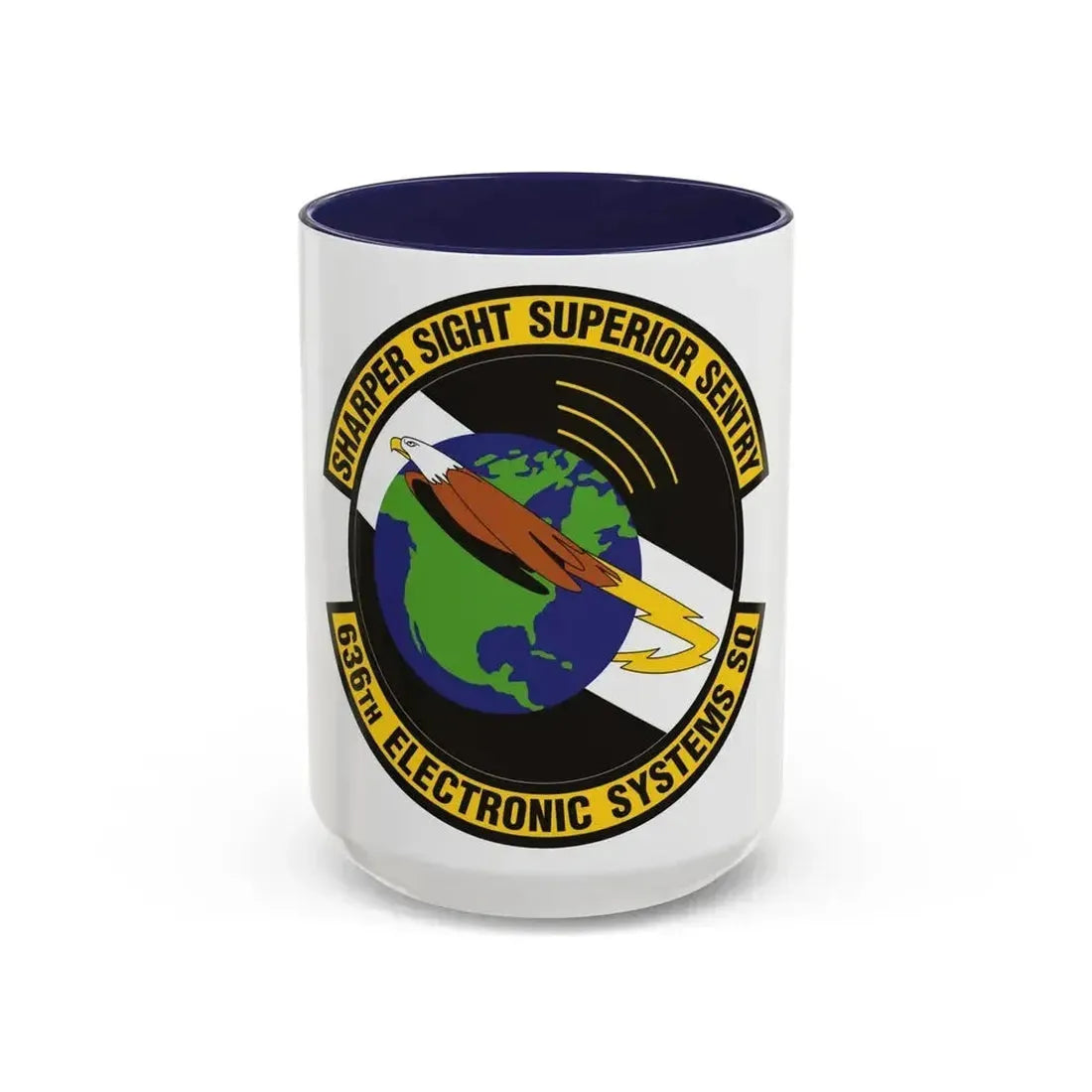 636th Electronic Systems Squadron (U.S. Air Force) Accent Coffee Mug 15oz Navy - Go Mug Yourself