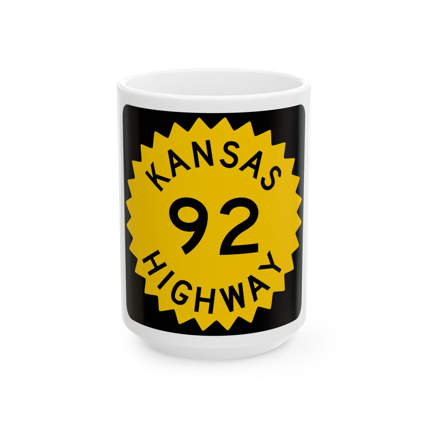 K-92 1948 (Kansas) (Road Sign) White Coffee Mug