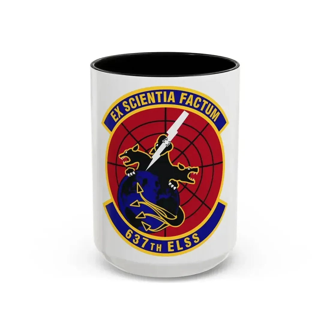 637th Electronic Systems Squadron (U.S. Air Force) Accent Coffee Mug 15oz Black - Go Mug Yourself