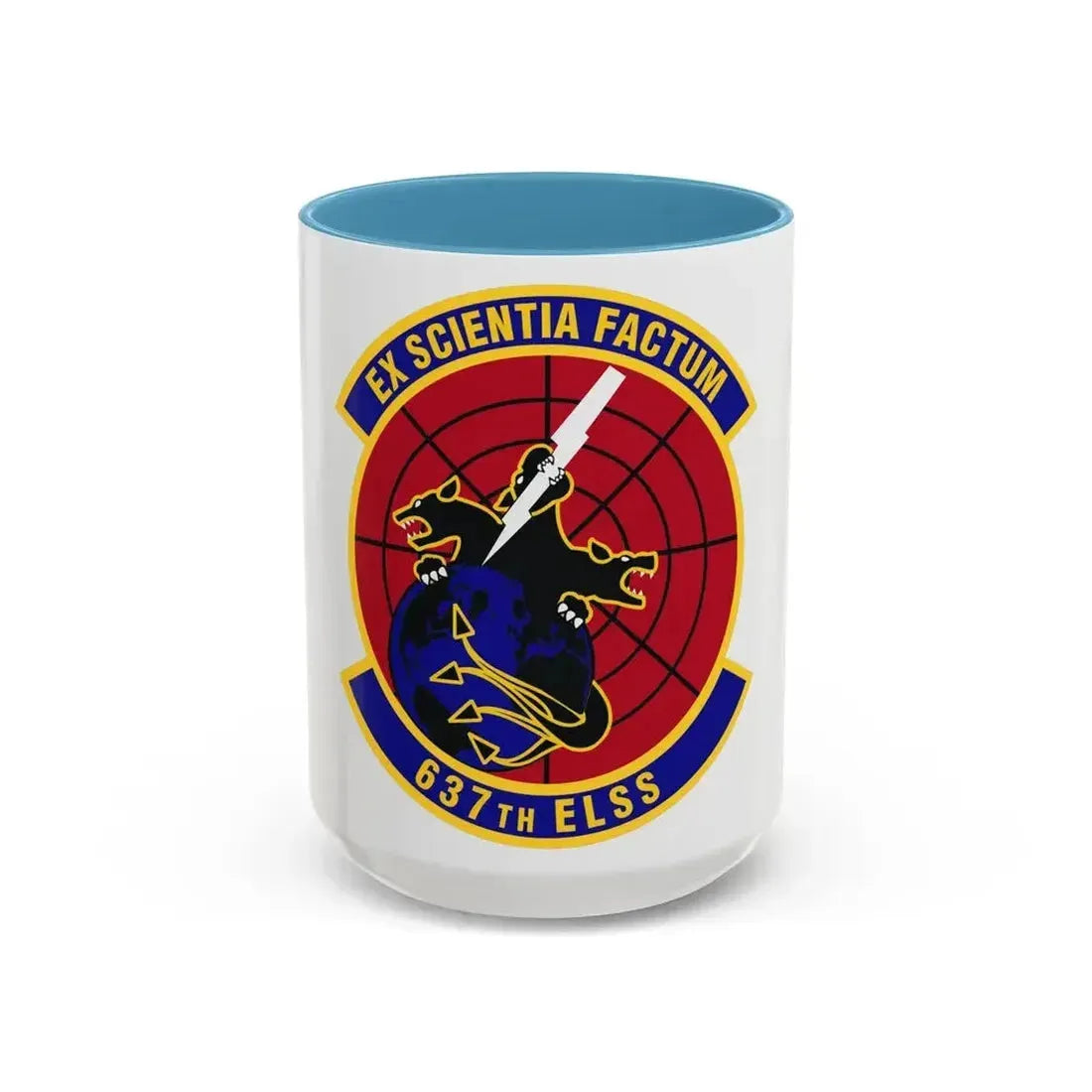 637th Electronic Systems Squadron (U.S. Air Force) Accent Coffee Mug 15oz Light Blue - Go Mug Yourself
