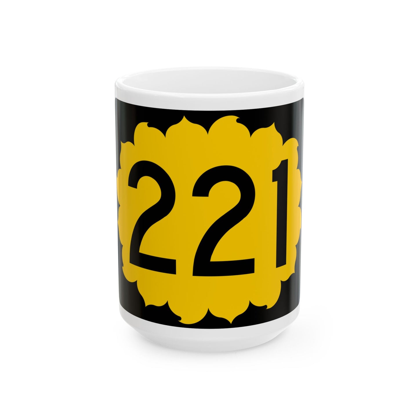 K-221 (Kansas) (Road Sign) White Coffee Mug