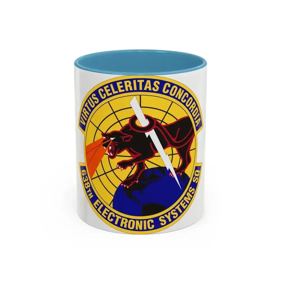 638th Electronic Systems Squadron (U.S. Air Force) Accent Coffee Mug 11oz Light Blue - Go Mug Yourself