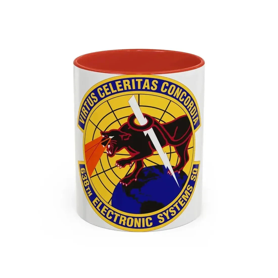 638th Electronic Systems Squadron (U.S. Air Force) Accent Coffee Mug 11oz Red - Go Mug Yourself