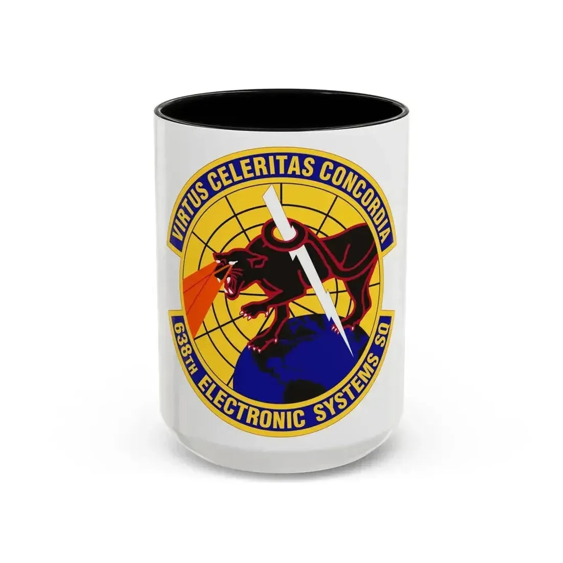 638th Electronic Systems Squadron (U.S. Air Force) Accent Coffee Mug 15oz Black - Go Mug Yourself
