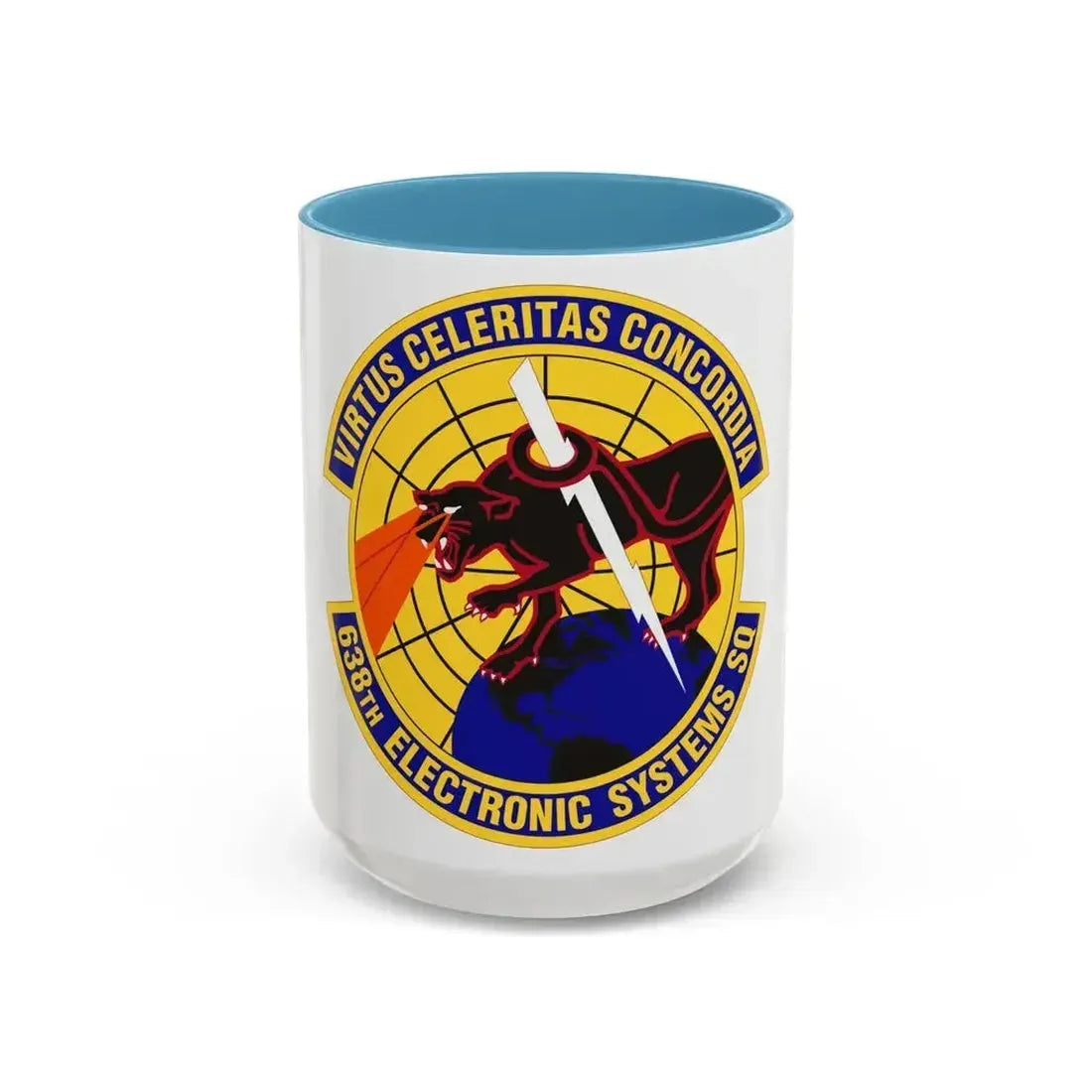 638th Electronic Systems Squadron (U.S. Air Force) Accent Coffee Mug 15oz Light Blue - Go Mug Yourself