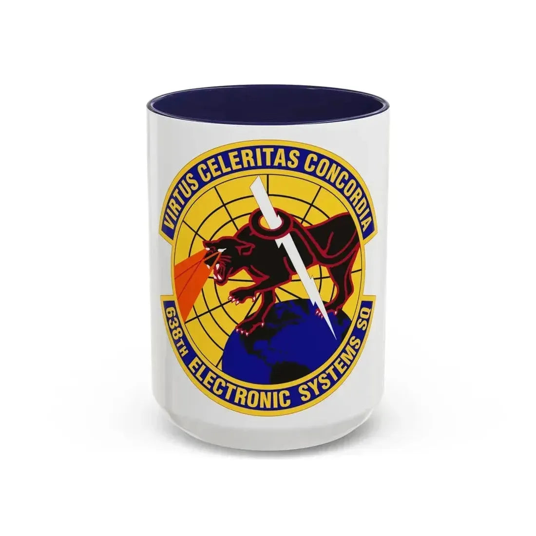 638th Electronic Systems Squadron (U.S. Air Force) Accent Coffee Mug 15oz Navy - Go Mug Yourself