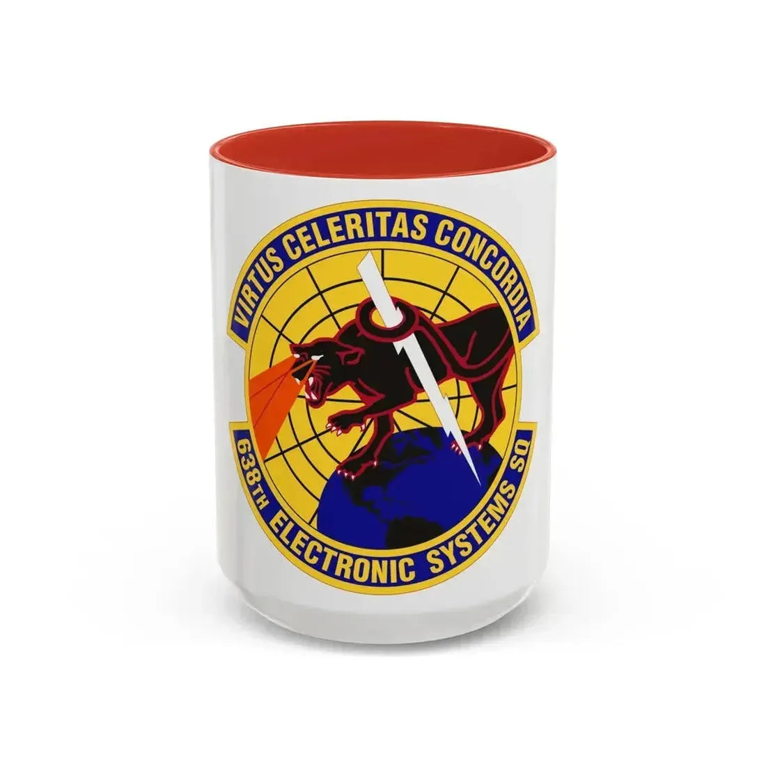 638th Electronic Systems Squadron (U.S. Air Force) Accent Coffee Mug 15oz Red - Go Mug Yourself