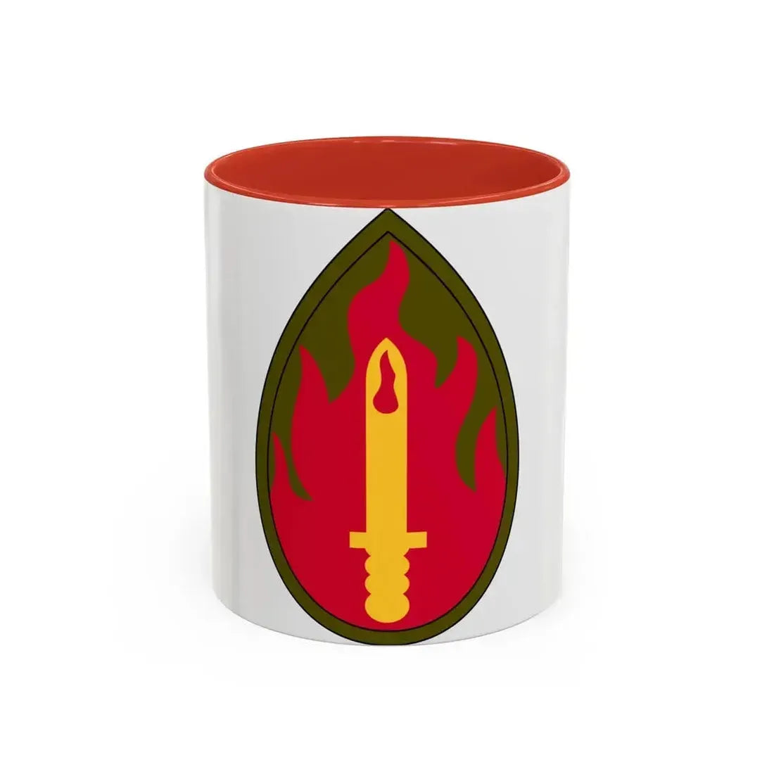 63rd Infantry Division SSI (U.S. Army) Accent Coffee Mug 11oz Red - Go Mug Yourself