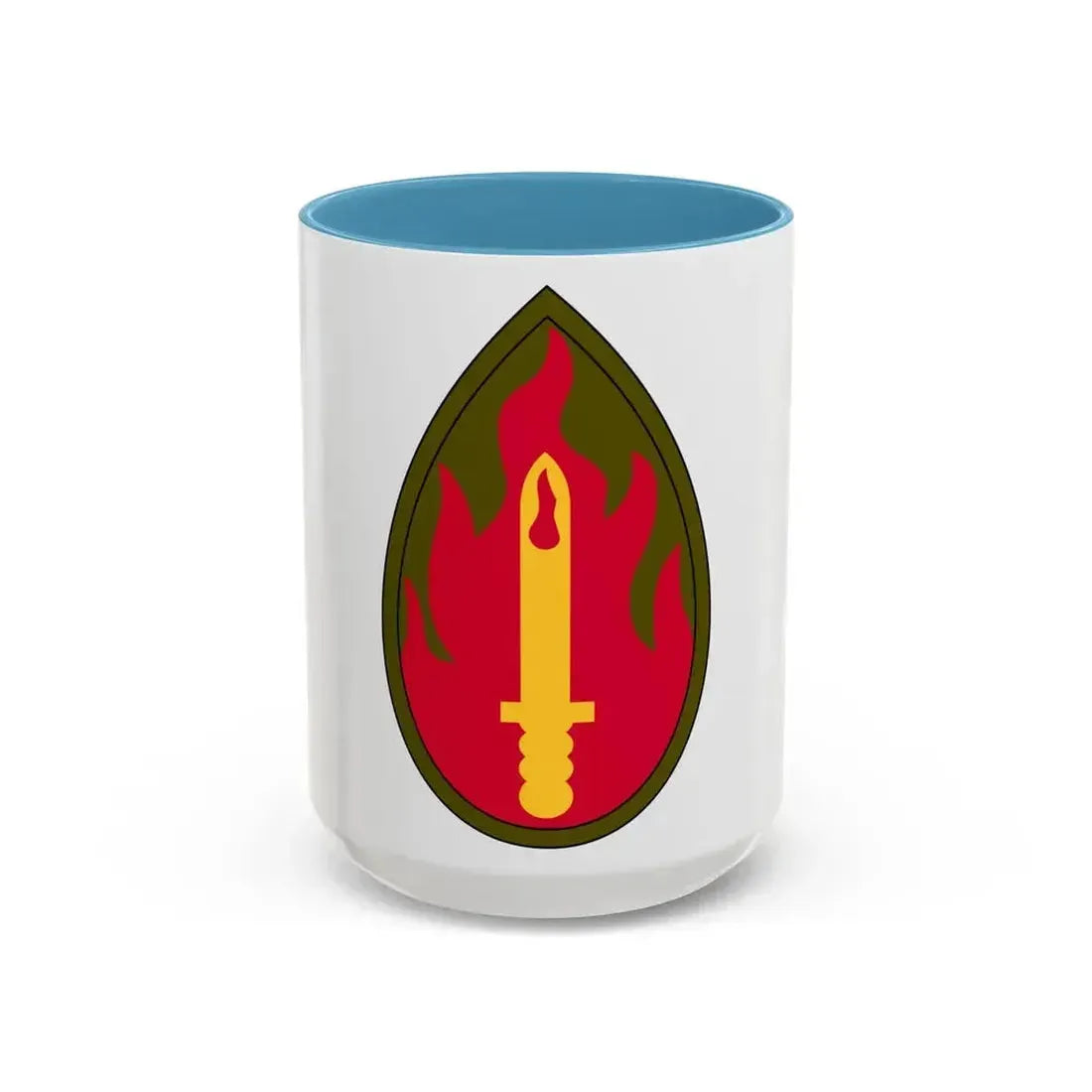 63rd Infantry Division SSI (U.S. Army) Accent Coffee Mug 15oz Light Blue - Go Mug Yourself