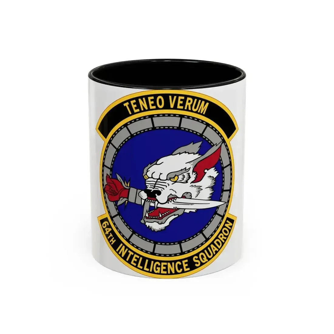 64 Intelligence Squadron AFRC (U.S. Air Force) Accent Coffee Mug 11oz Black - Go Mug Yourself