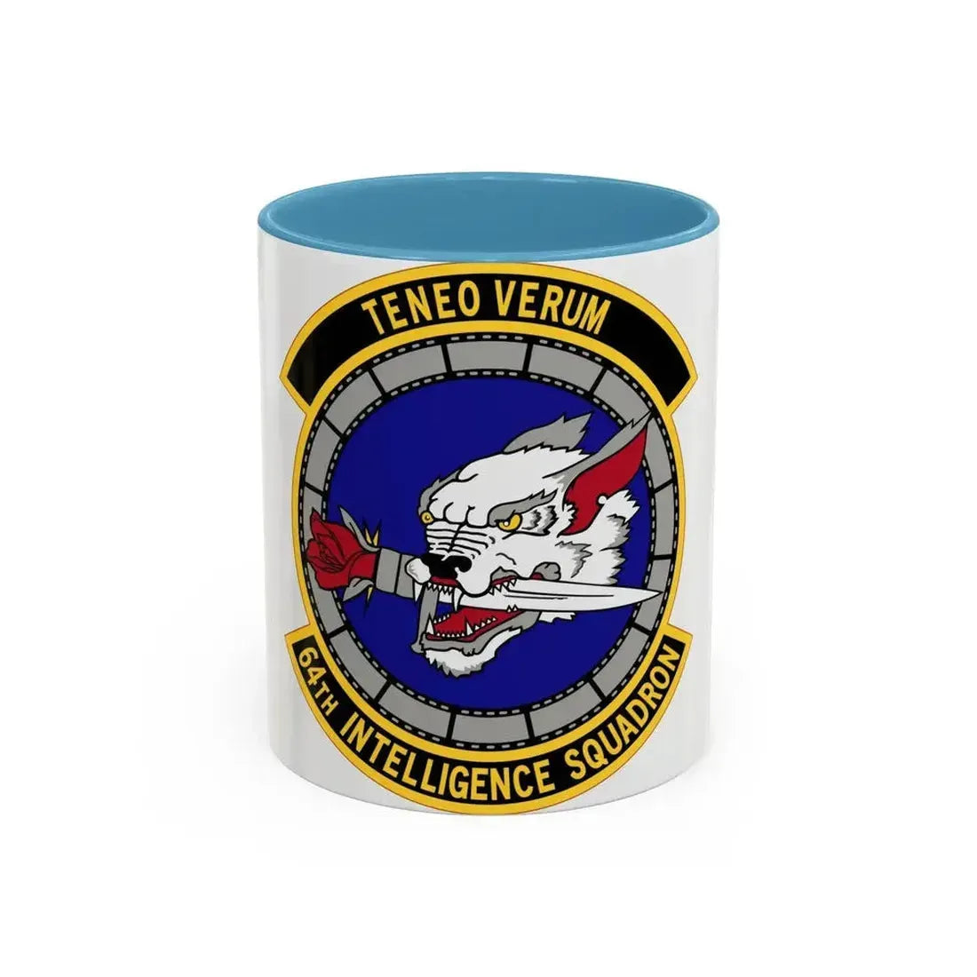 64 Intelligence Squadron AFRC (U.S. Air Force) Accent Coffee Mug 11oz Light Blue - Go Mug Yourself