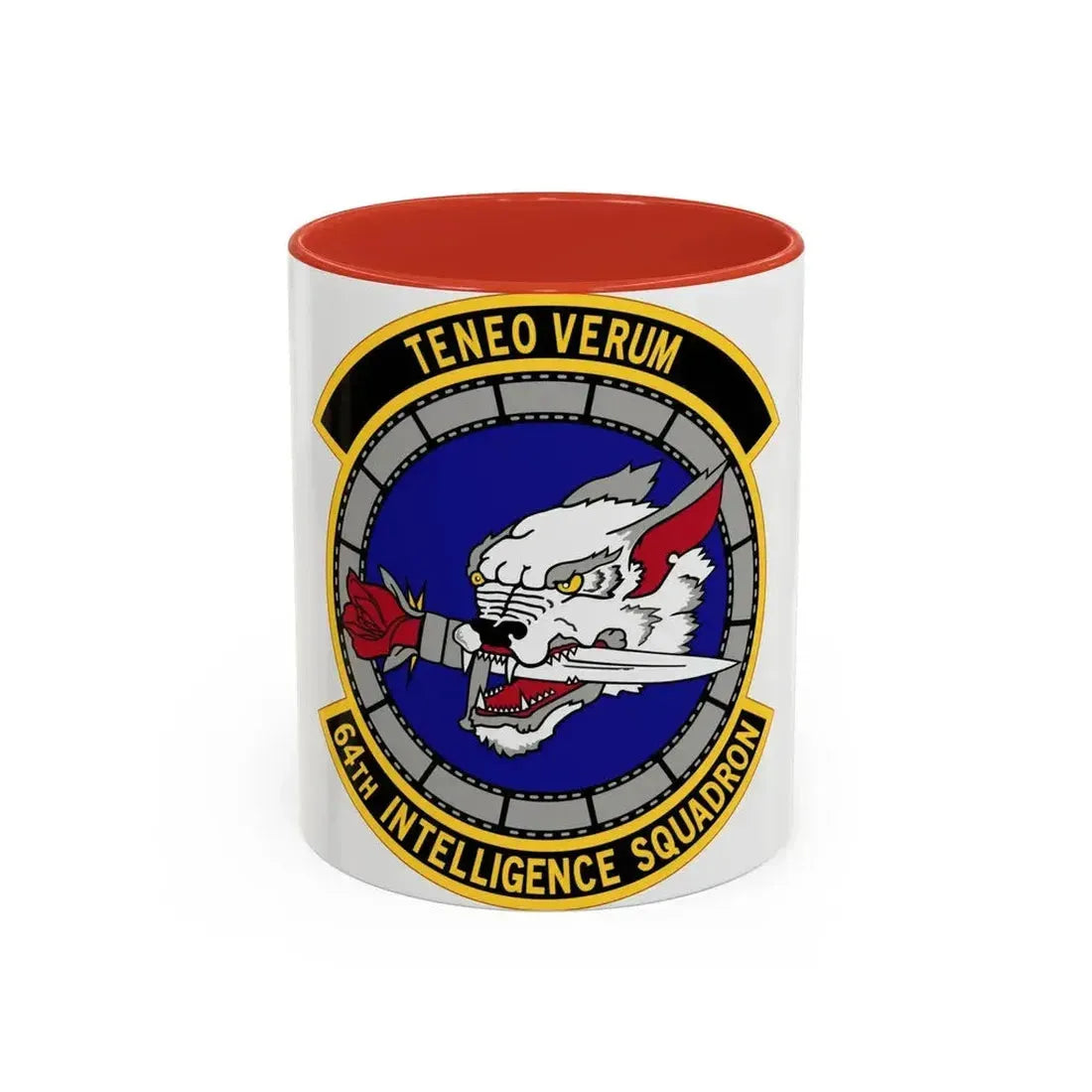 64 Intelligence Squadron AFRC (U.S. Air Force) Accent Coffee Mug 11oz Red - Go Mug Yourself