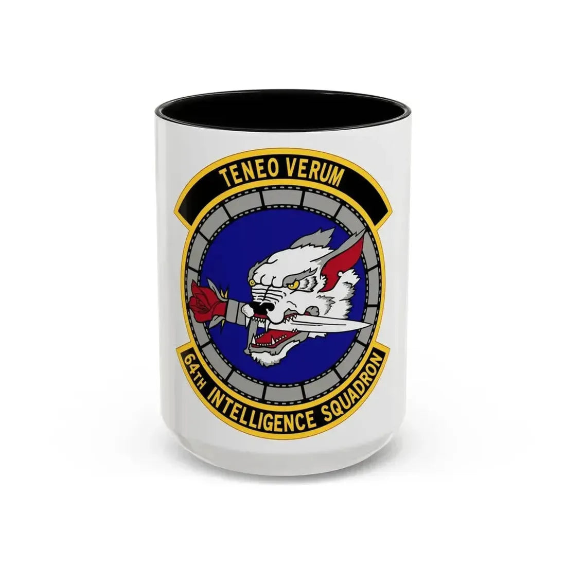 64 Intelligence Squadron AFRC (U.S. Air Force) Accent Coffee Mug 15oz Black - Go Mug Yourself