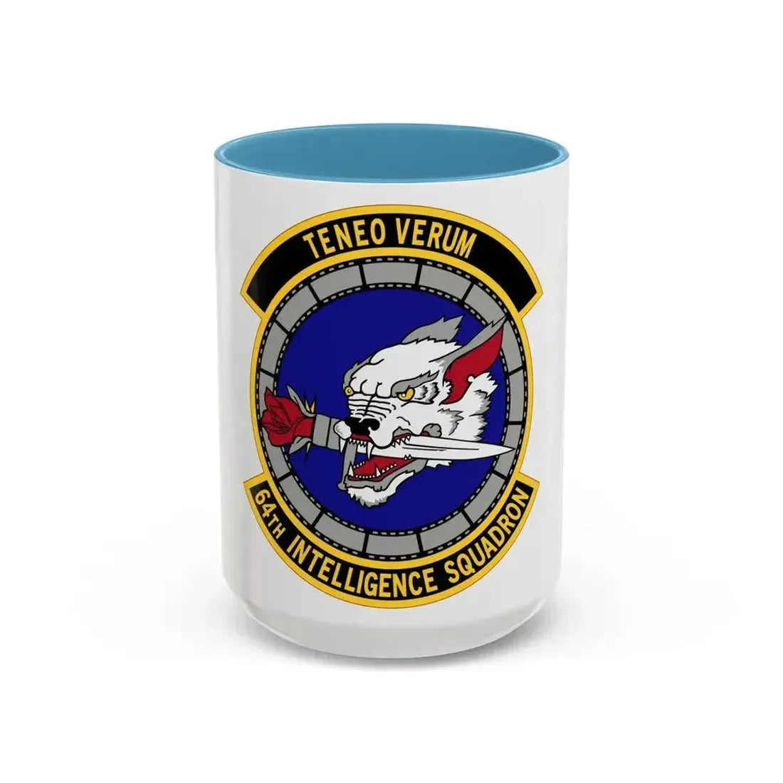 64 Intelligence Squadron AFRC (U.S. Air Force) Accent Coffee Mug 15oz Light Blue - Go Mug Yourself