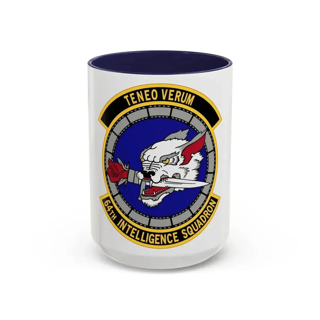 64 Intelligence Squadron AFRC (U.S. Air Force) Accent Coffee Mug 15oz Navy - Go Mug Yourself
