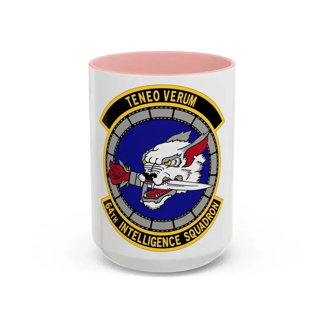 64 Intelligence Squadron AFRC (U.S. Air Force) Accent Coffee Mug 15oz Pink - Go Mug Yourself