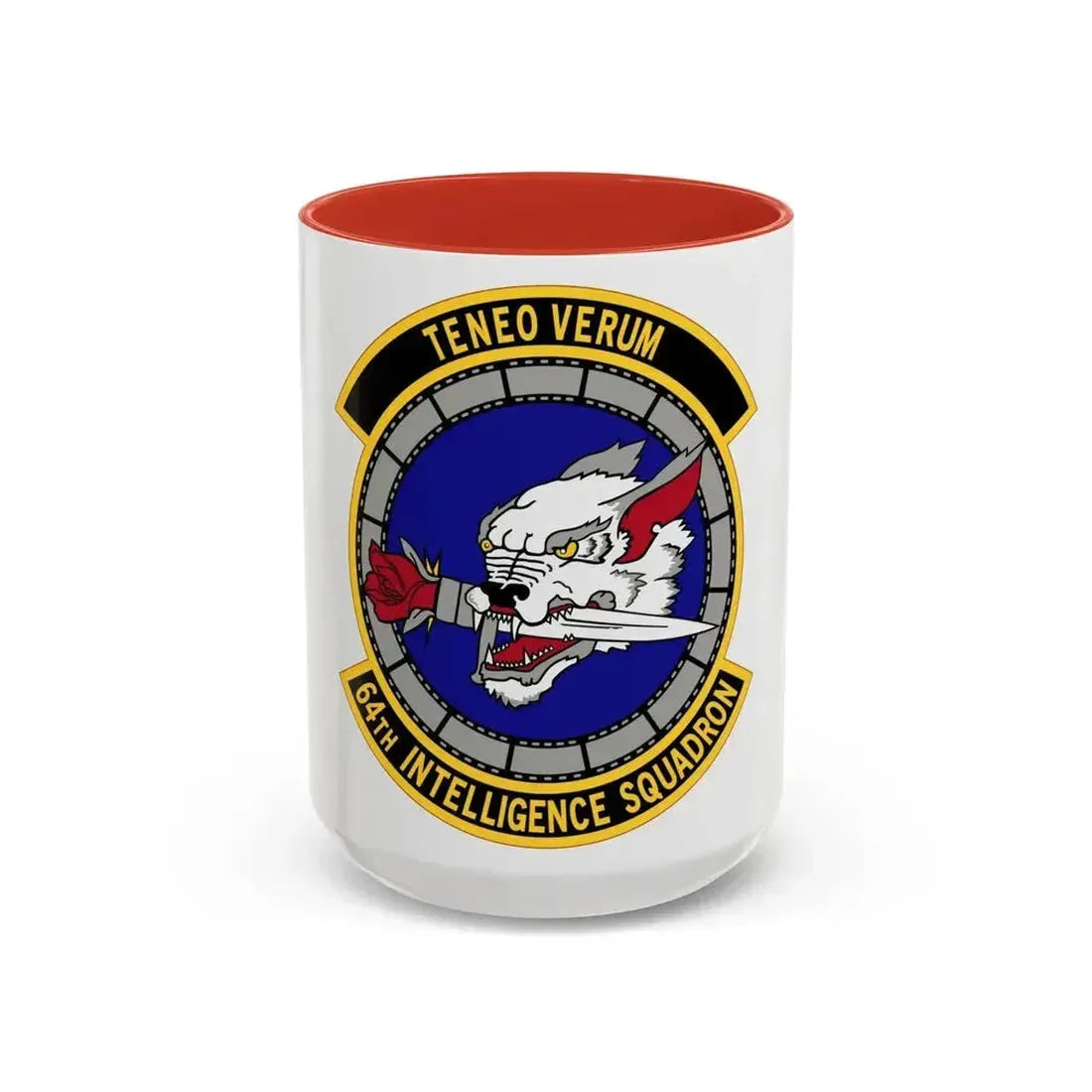 64 Intelligence Squadron AFRC (U.S. Air Force) Accent Coffee Mug 15oz Red - Go Mug Yourself