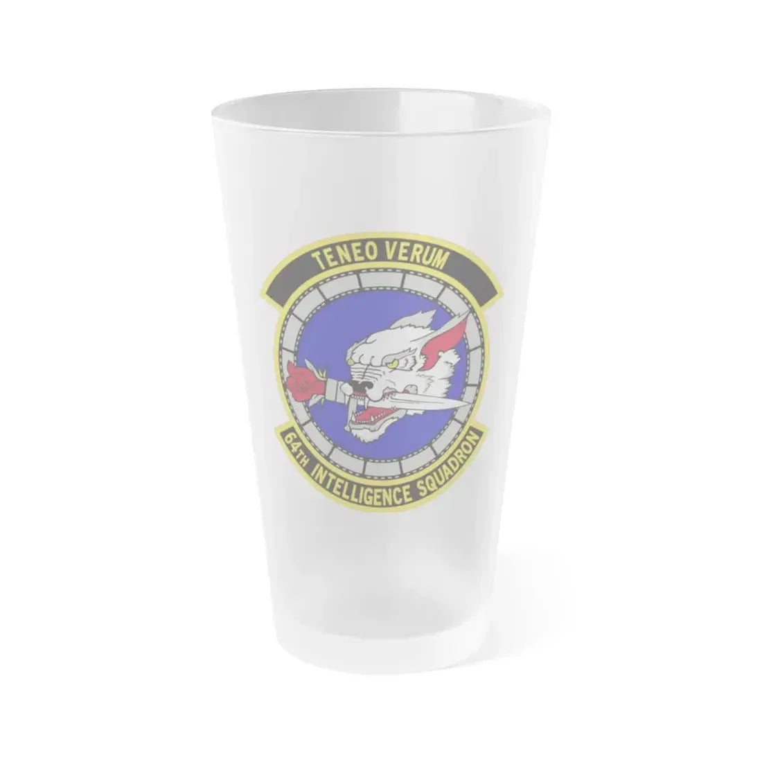 64 Intelligence Squadron AFRC (U.S. Air Force) Frosted Pint Glass 16oz 16oz Frosted - Go Mug Yourself